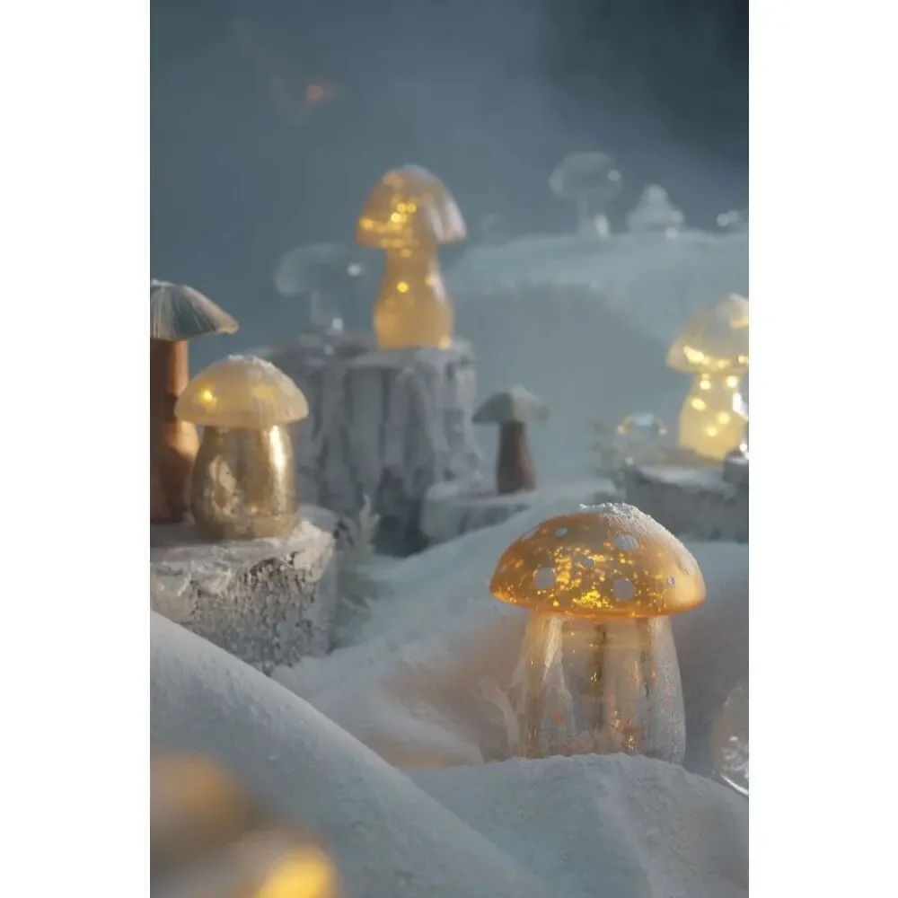 Anthropologie Amanita Toadstoal Candle Yellow Gold Large NEW